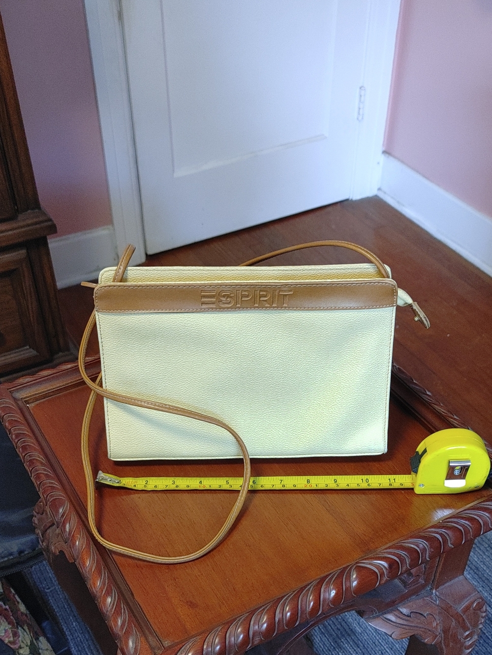 Vintage Esprit Yellow Crossbody with Tan Trim
